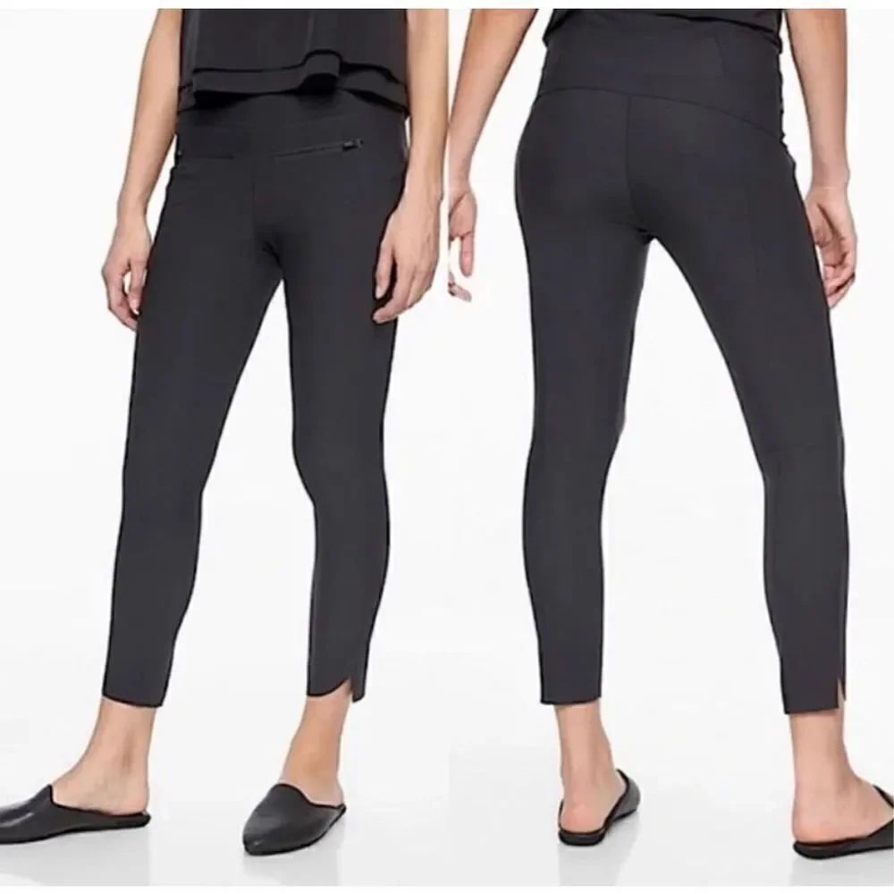 Athleta Gray Stellar Crop Pants High Rise Size XXS